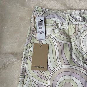 Aritzia Melina Pant in yellow soft swirls pattern